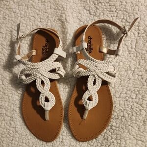 Charlotte Russe White Braided Sandals